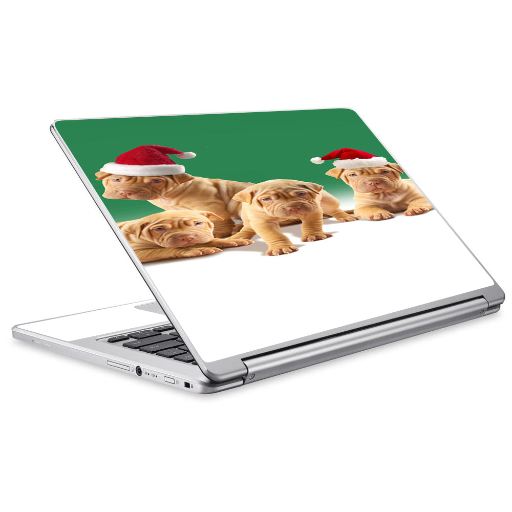  Shar-Pei Puppies In Santa Hats Acer Chromebook R13 Skin