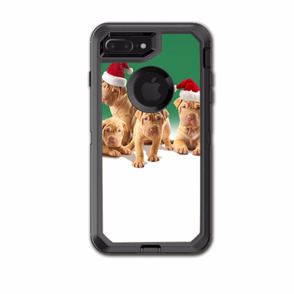  Shar-Pei Puppies In Santa Hats Otterbox Defender iPhone 7+ Plus or iPhone 8+ Plus Skin