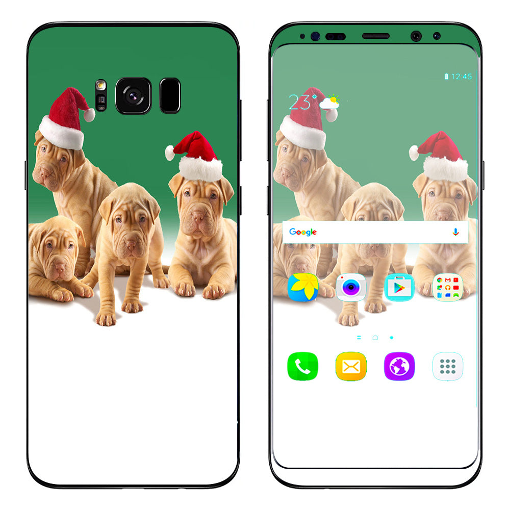  Shar-Pei Puppies In Santa Hats Samsung Galaxy S8 Plus Skin