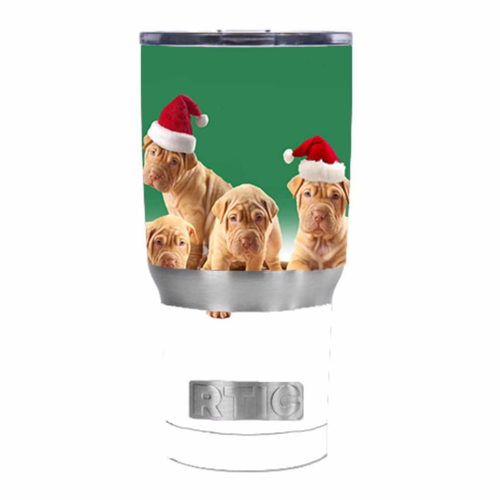  Shar-Pei Puppies In Santa Hats RTIC 20oz Tumbler Skin