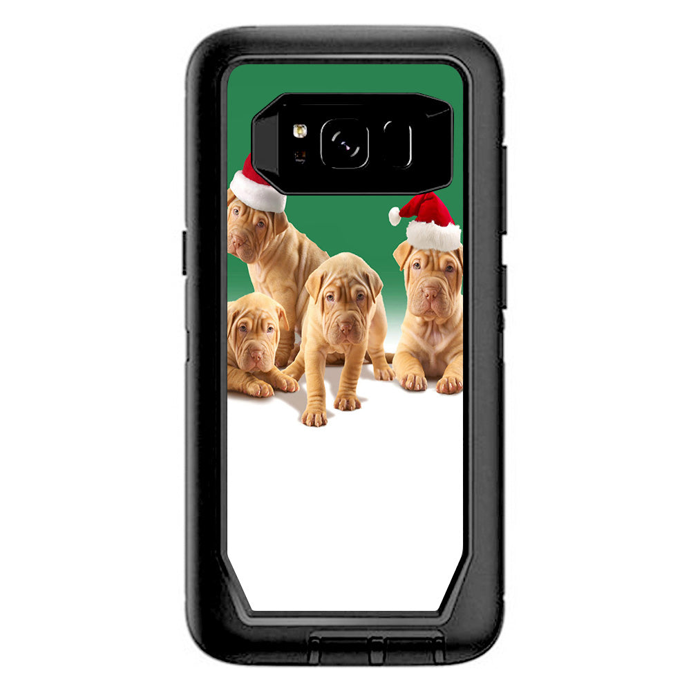  Shar-Pei Puppies In Santa Hats Otterbox Defender Samsung Galaxy S8 Skin