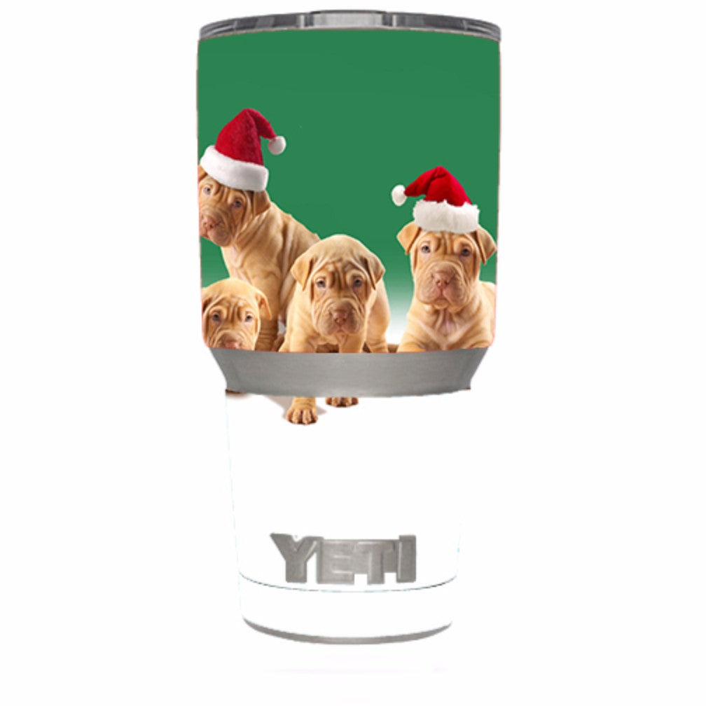  Shar-Pei Puppies In Santa Hats Yeti 30oz Rambler Tumbler Skin