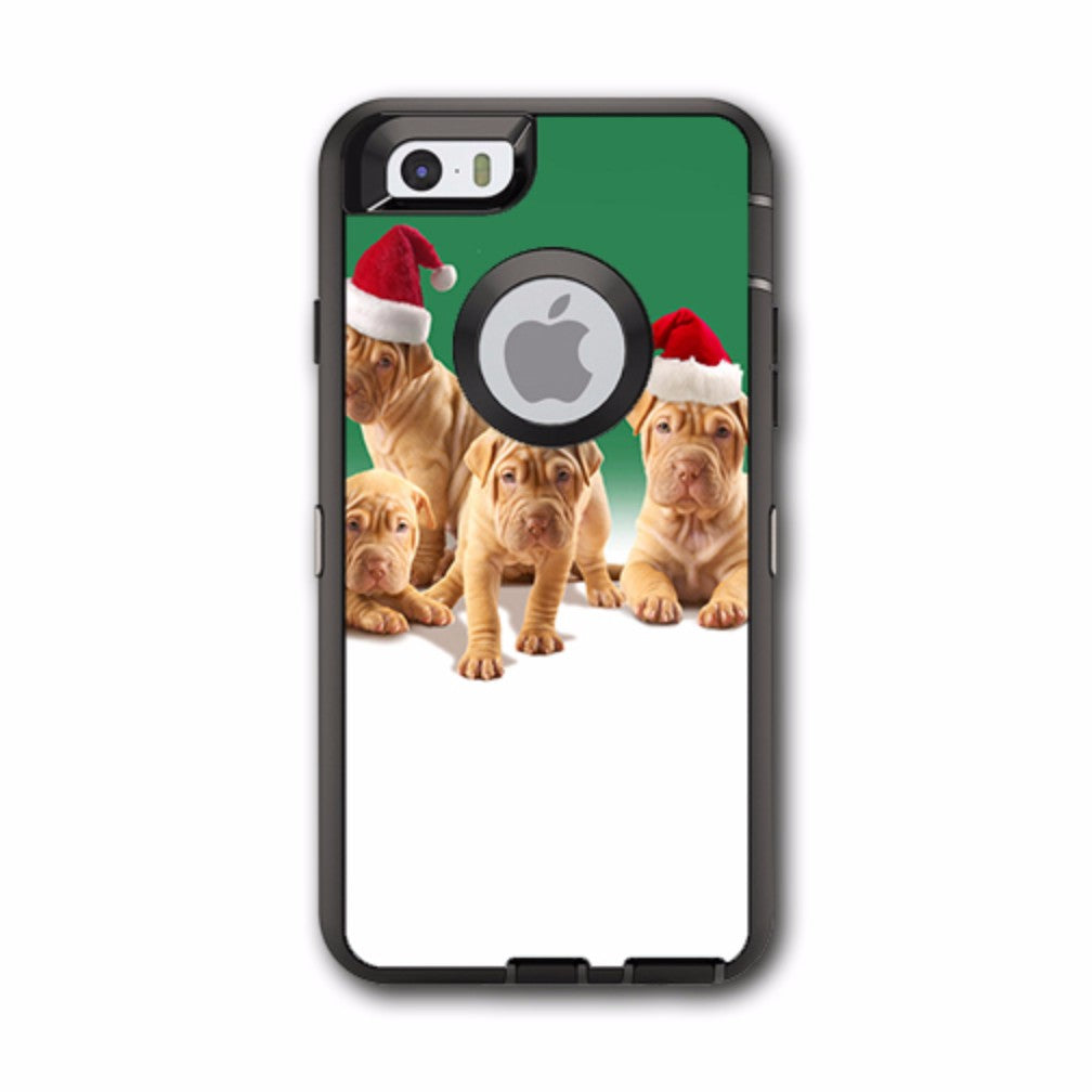  Shar-Pei Puppies In Santa Hats Otterbox Defender iPhone 6 Skin