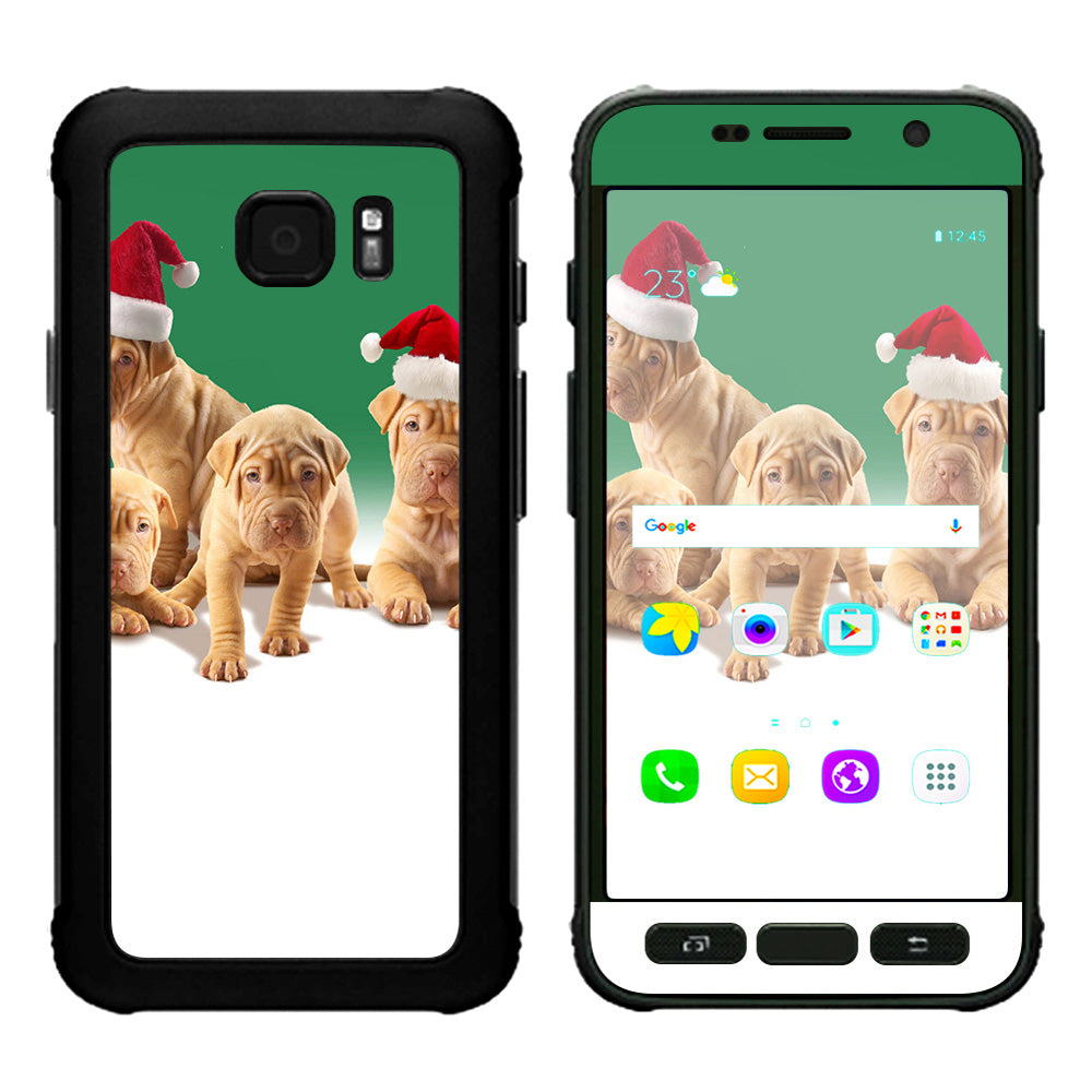  Shar-Pei Puppies In Santa Hats Samsung Galaxy S7 Active Skin