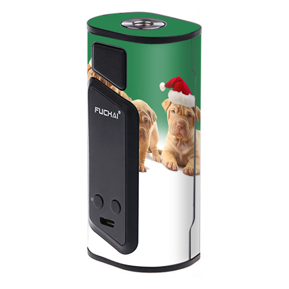  Shar-Pei Puppies In Santa Hats Sigelei Fuchai Duo-3 Skin