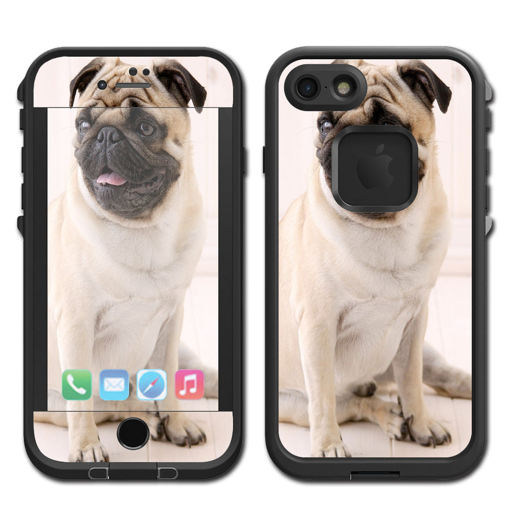  Pug Mug, Cute Pug Lifeproof Fre iPhone 7 or iPhone 8 Skin