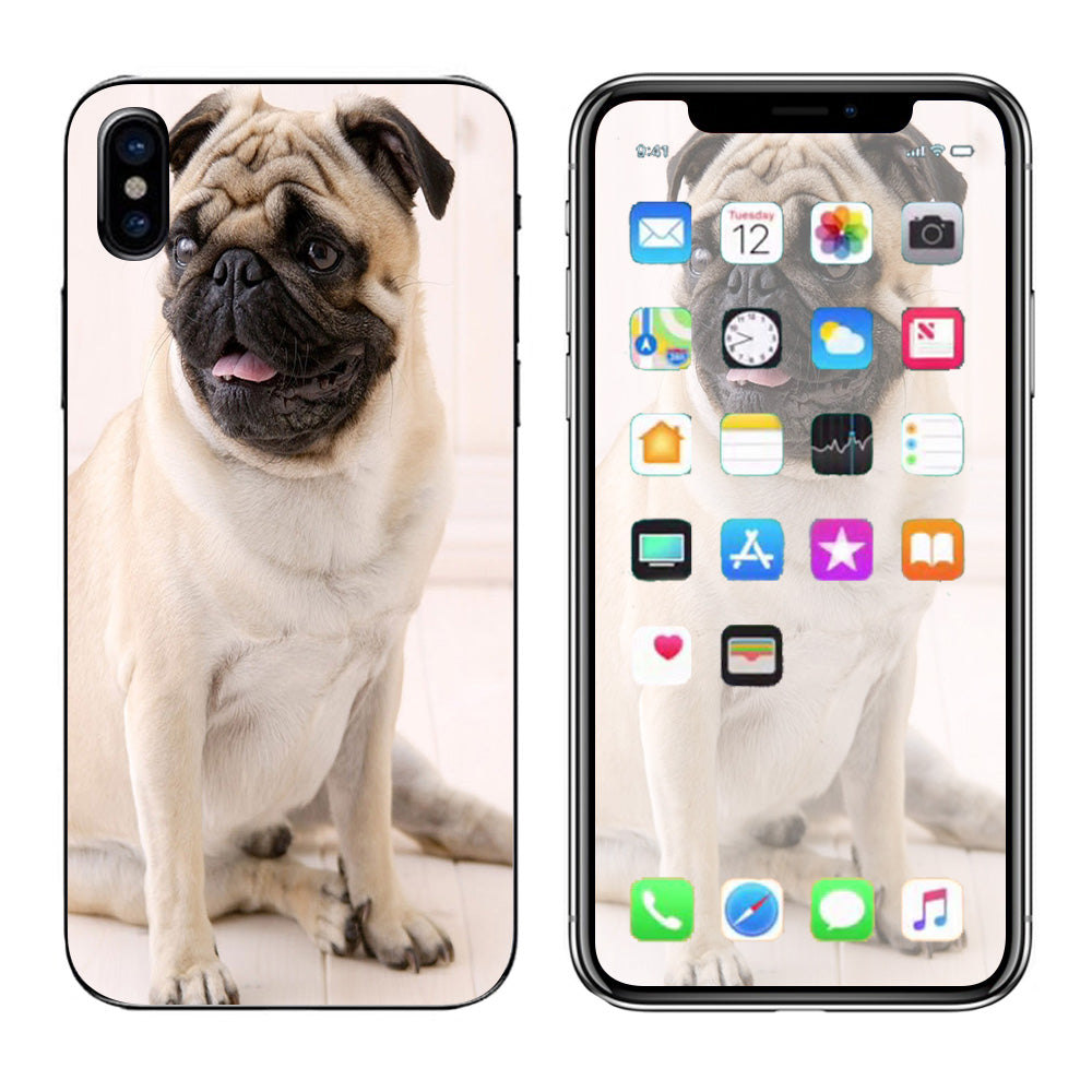  Pug Mug, Cute Pug Apple iPhone X Skin