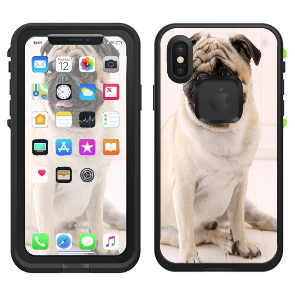  Pug Mug, Cute Pug Lifeproof Fre Case iPhone X Skin