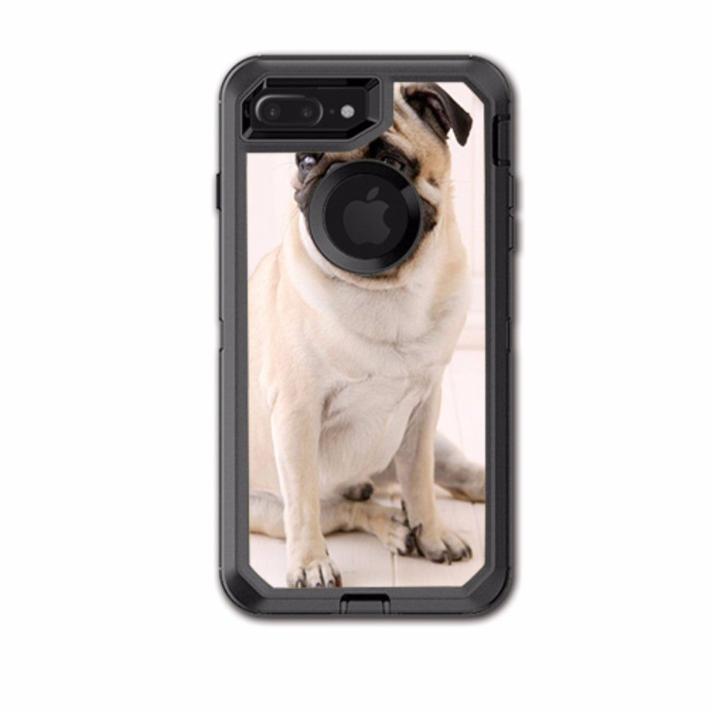  Pug Mug, Cute Pug Otterbox Defender iPhone 7+ Plus or iPhone 8+ Plus Skin