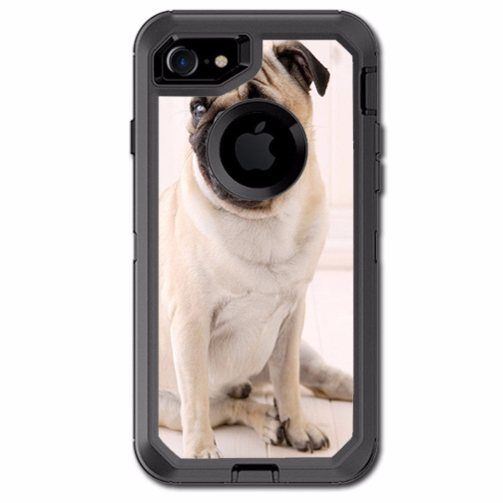  Pug Mug, Cute Pug Otterbox Defender iPhone 7 or iPhone 8 Skin
