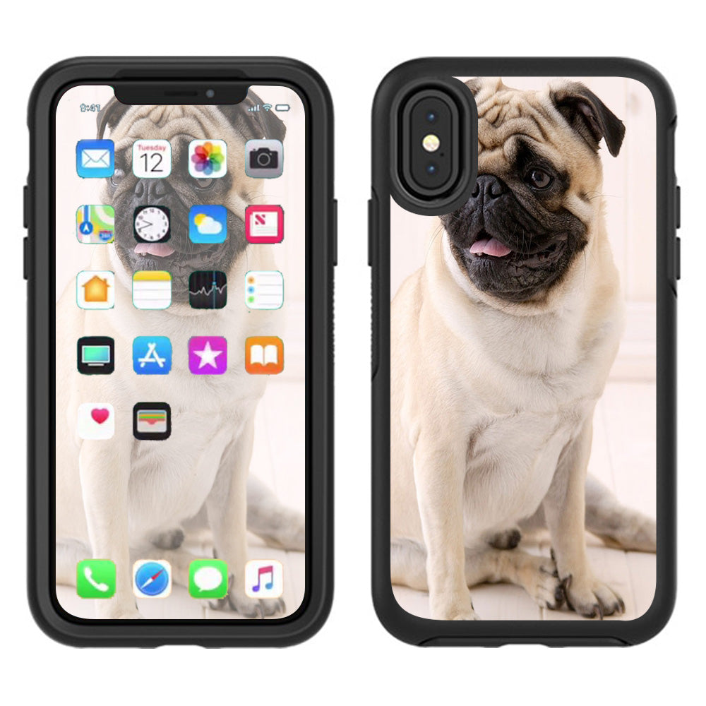  Pug Mug, Cute Pug Otterbox Defender Apple iPhone X Skin