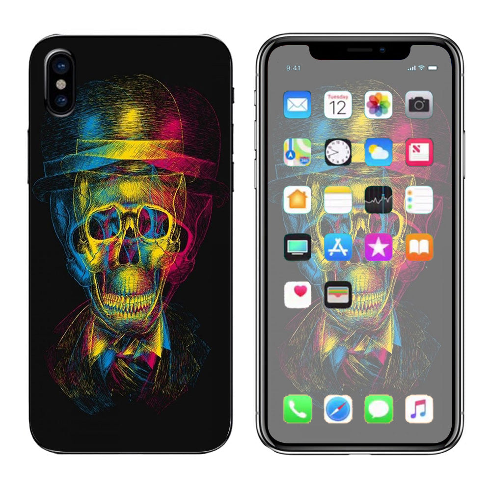  Skeleton In Derby Hat Apple iPhone X Skin