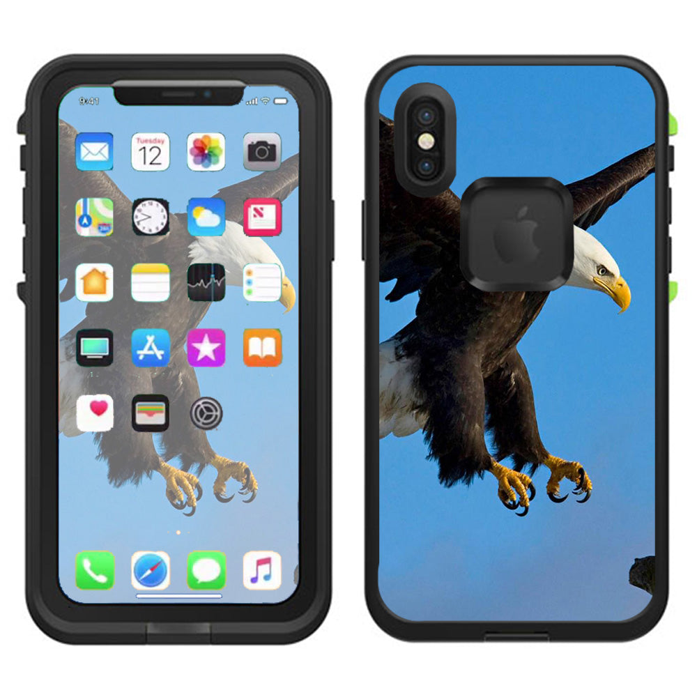  Bald Eagle In Flight,Hunting Lifeproof Fre Case iPhone X Skin