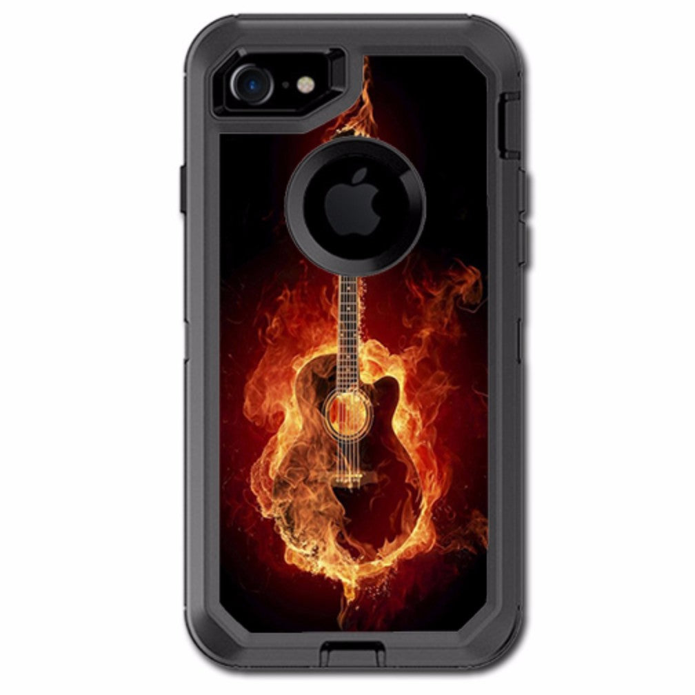  Guitar In Flames Otterbox Defender iPhone 7 or iPhone 8 Skin