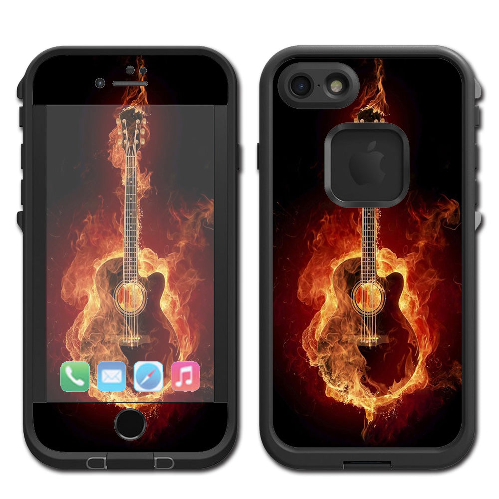  Guitar In Flames Lifeproof Fre iPhone 7 or iPhone 8 Skin