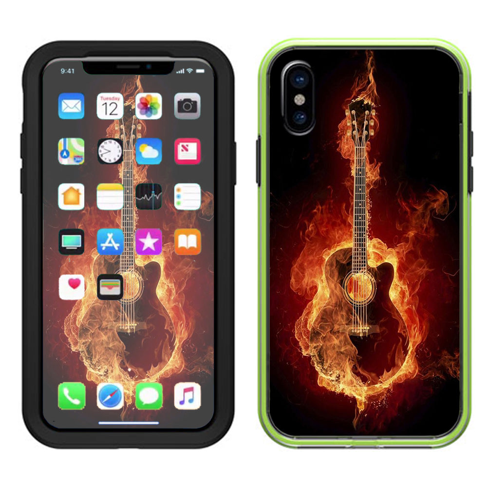  Guitar In Flames Lifeproof Slam Case iPhone X Skin