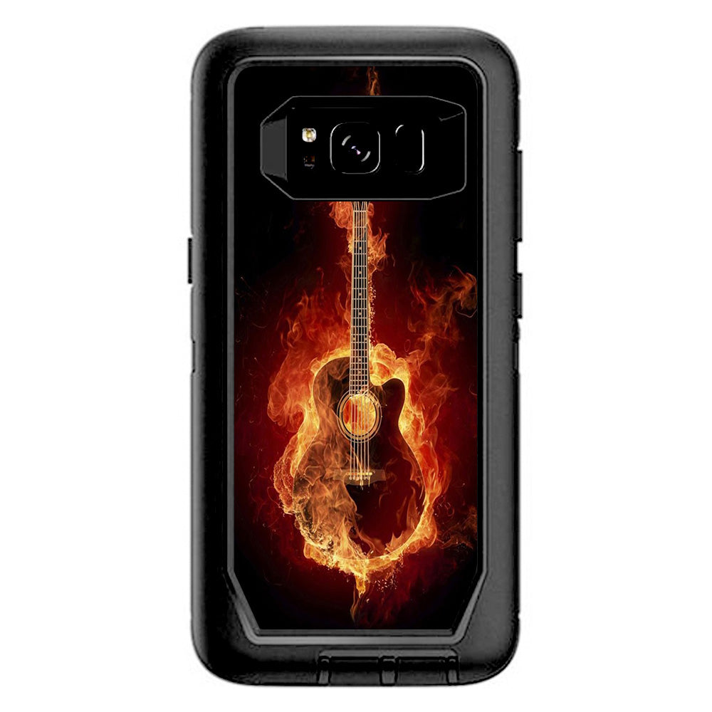  Guitar In Flames Otterbox Defender Samsung Galaxy S8 Skin