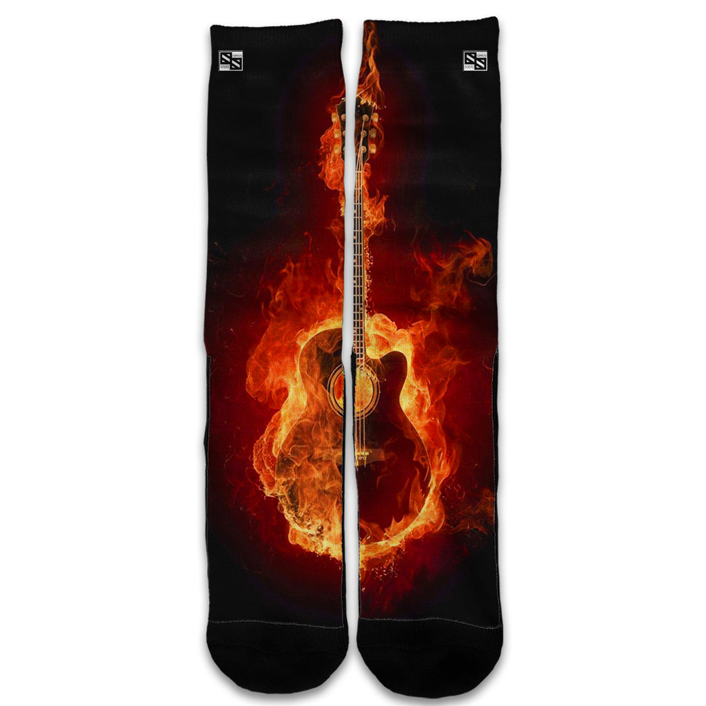  Guitar In Flames Universal Socks