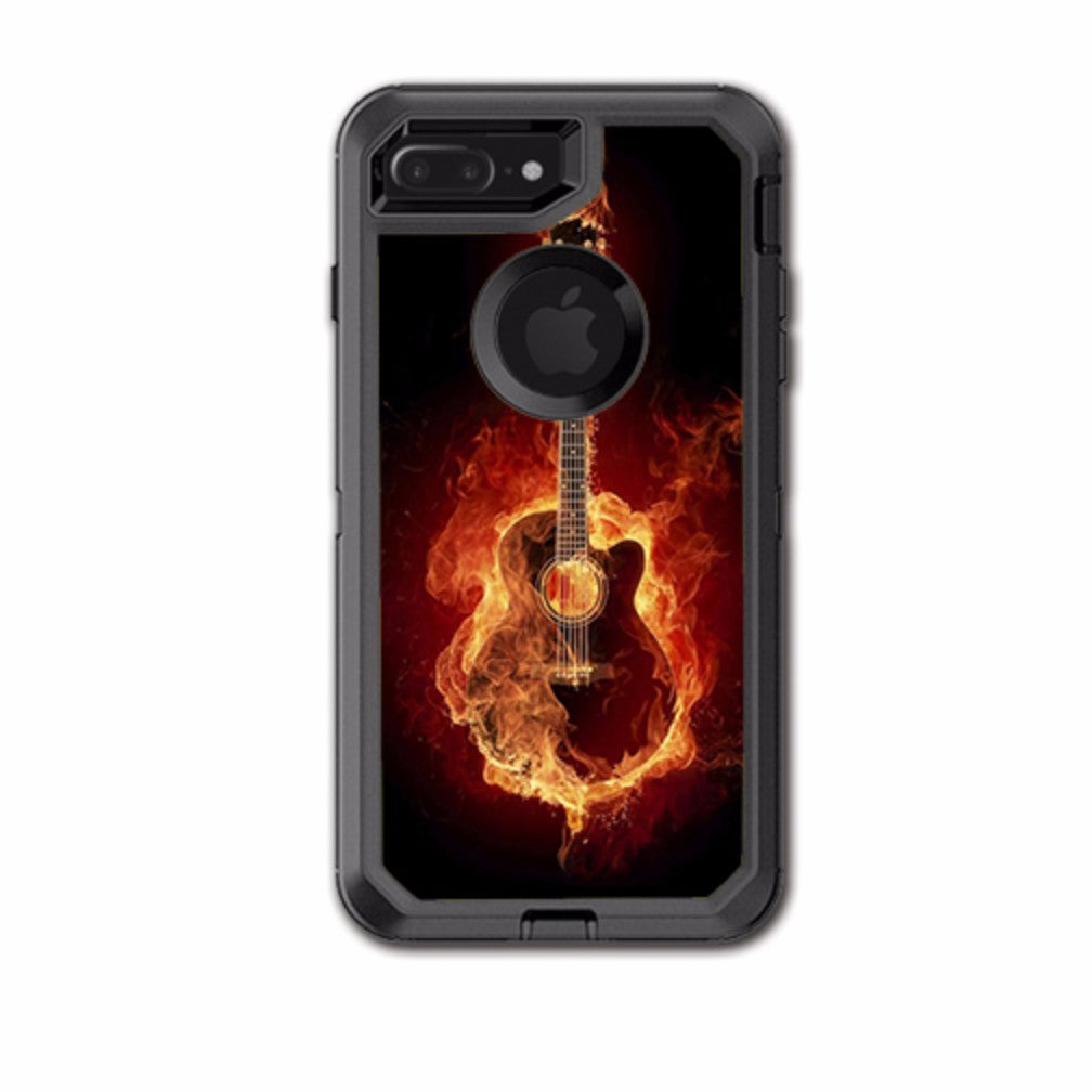  Guitar In Flames Otterbox Defender iPhone 7+ Plus or iPhone 8+ Plus Skin