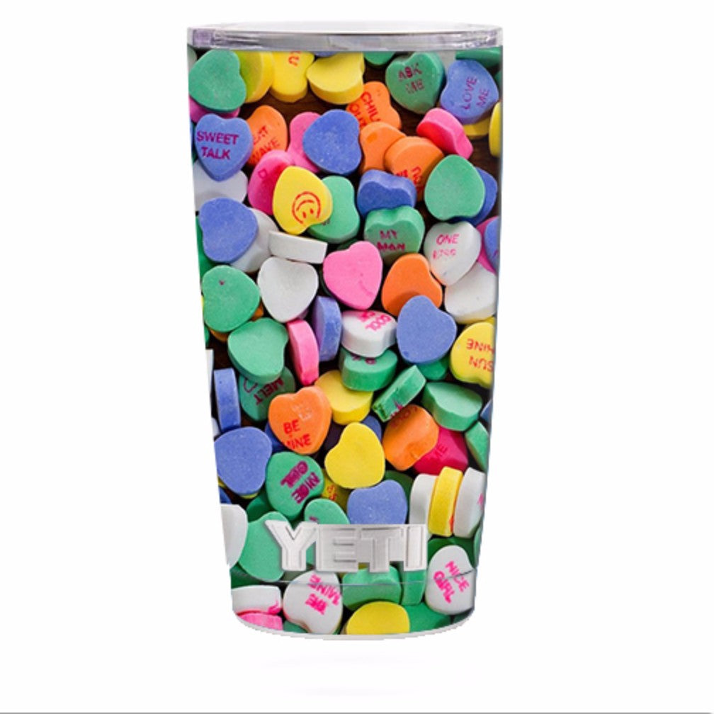  Heart Candy, Valentines Candy Yeti 20oz Rambler Tumbler Skin