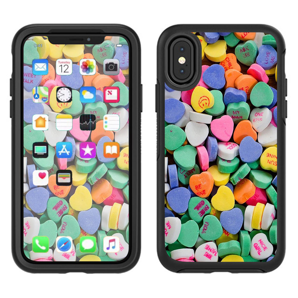  Heart Candy, Valentines Candy Otterbox Defender Apple iPhone X Skin