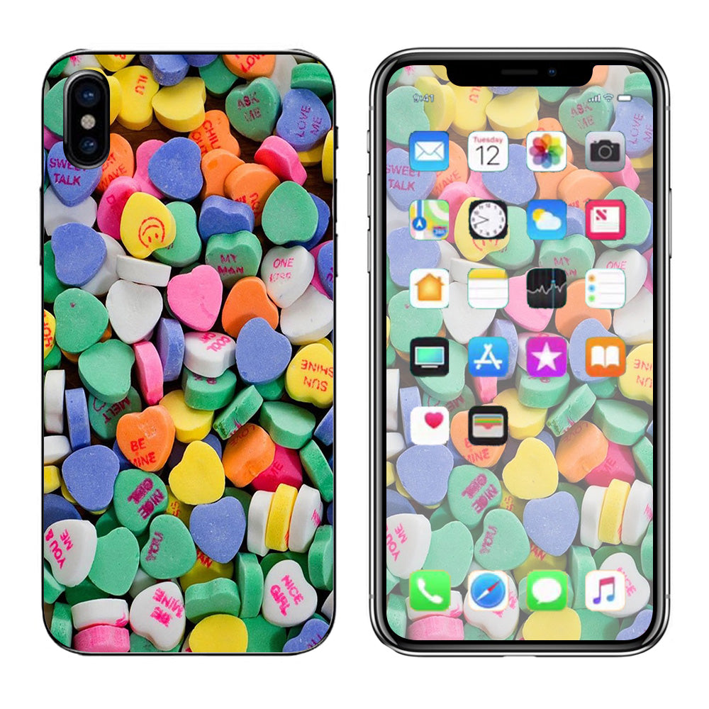  Heart Candy, Valentines Candy Apple iPhone X Skin