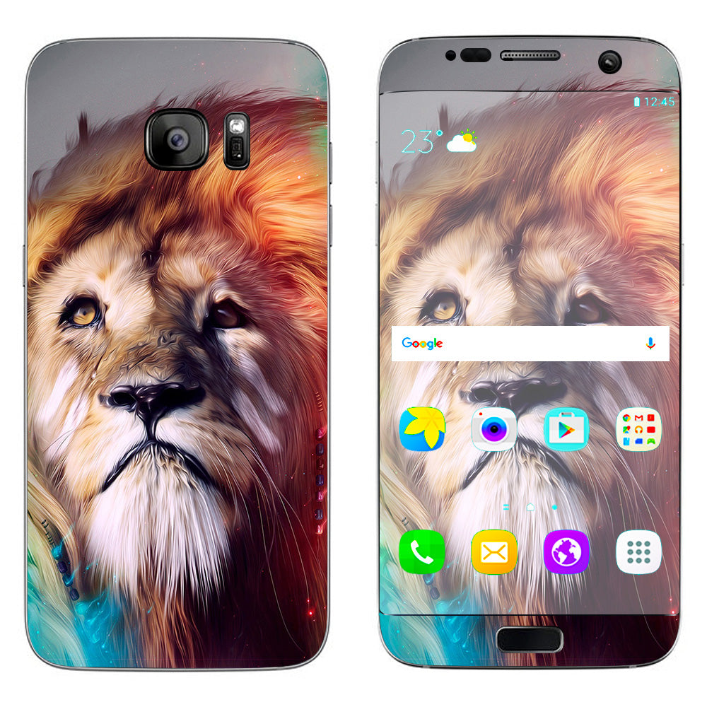  Lion Face Samsung Galaxy S7 Edge Skin