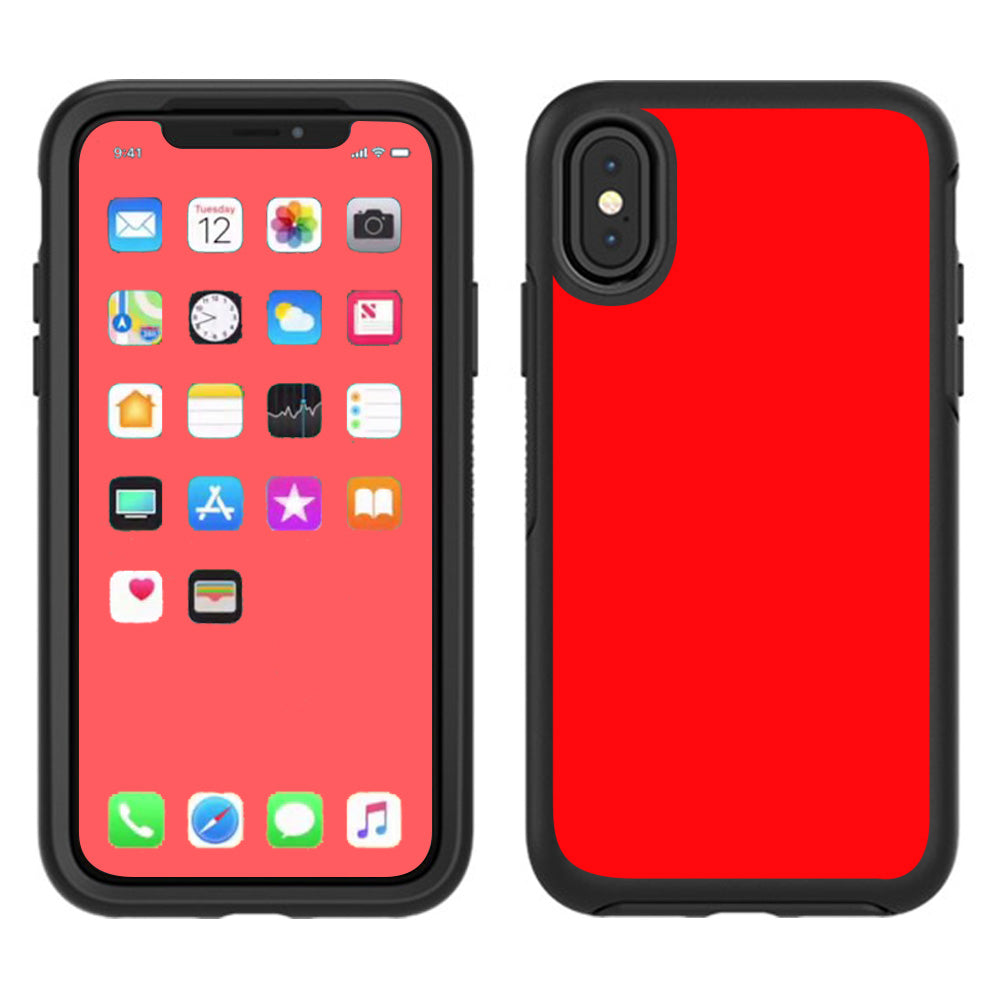  Solid Red Color Otterbox Defender Apple iPhone X Skin