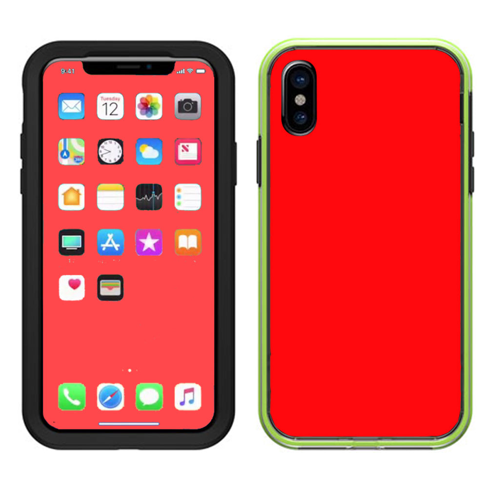  Solid Red Color Lifeproof Slam Case iPhone X Skin