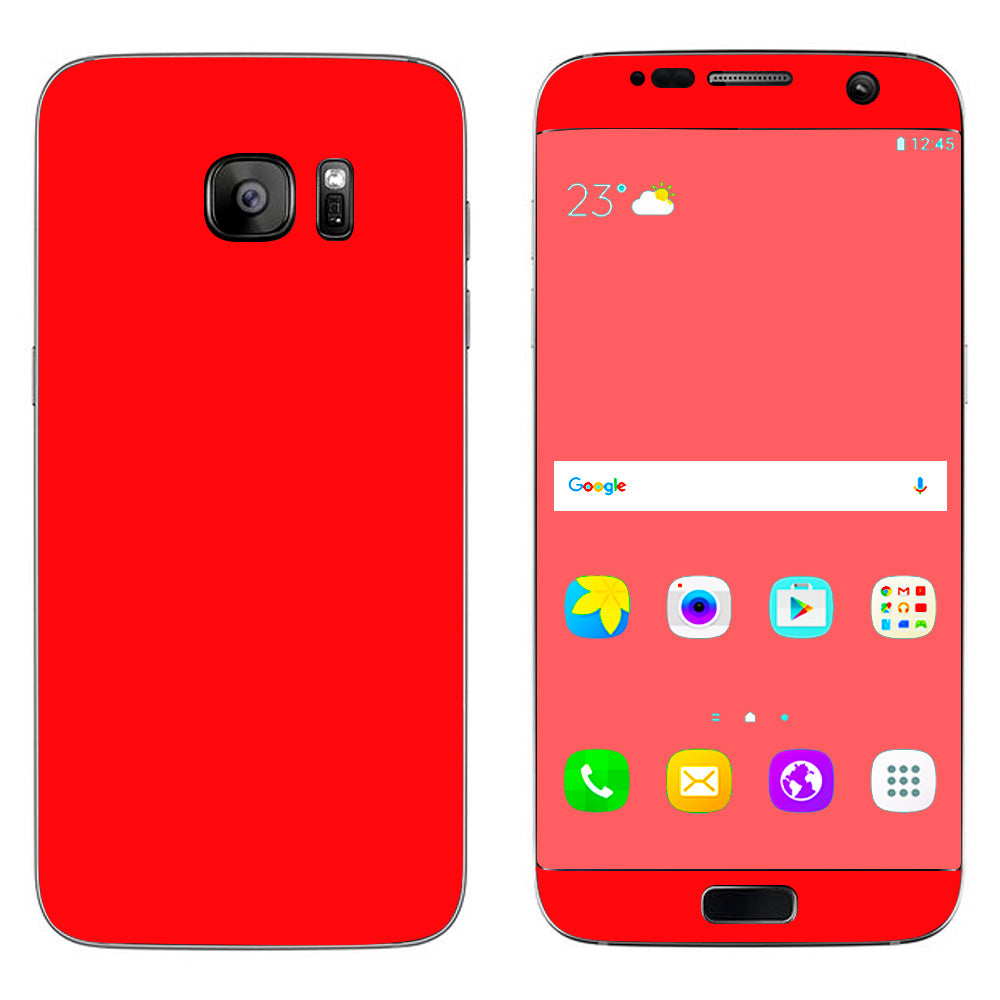  Solid Red Color Samsung Galaxy S7 Edge Skin