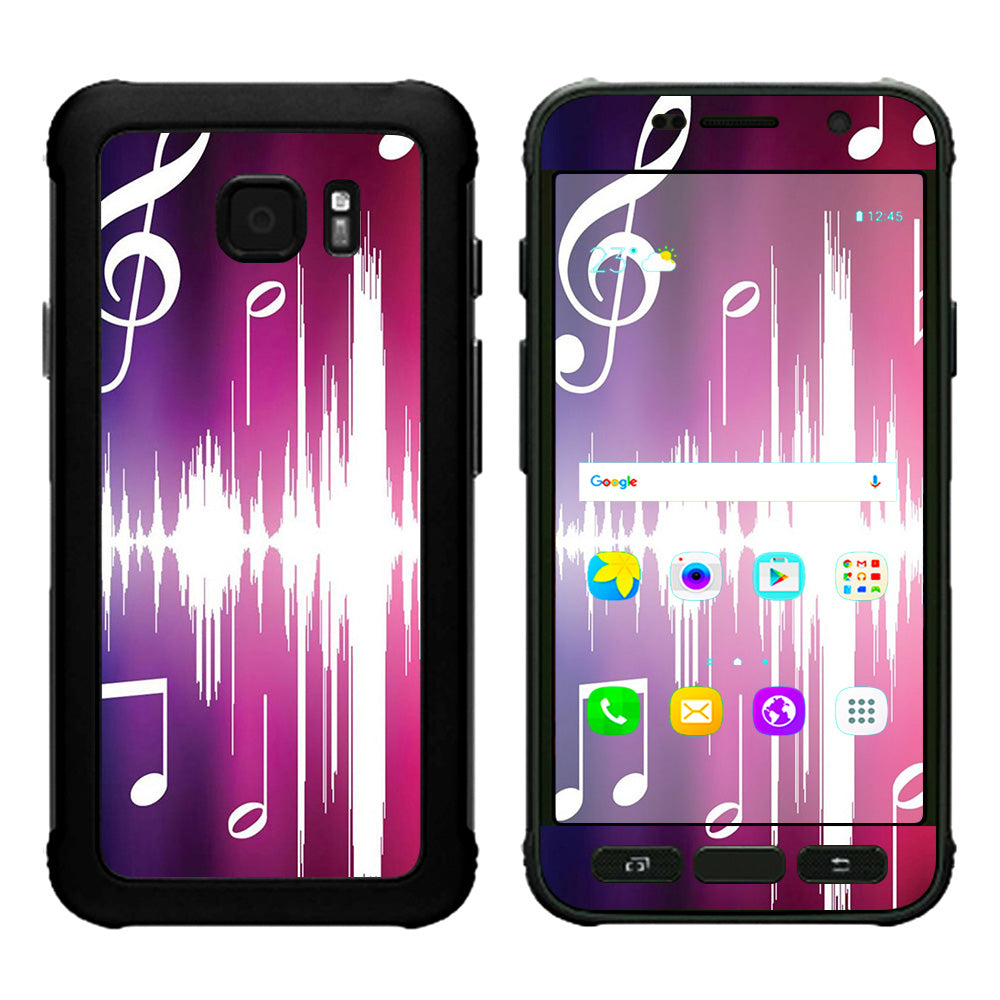  Music Notes Glowing Samsung Galaxy S7 Active Skin