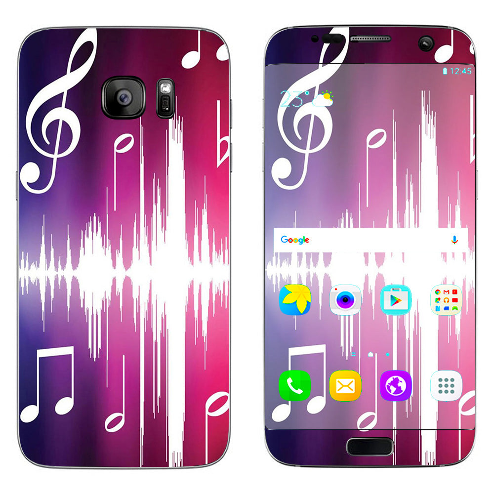  Music Notes Glowing Samsung Galaxy S7 Edge Skin