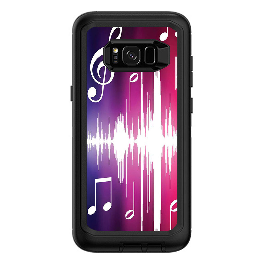 Music Notes Glowing Otterbox Defender Samsung Galaxy S8 Plus Skin