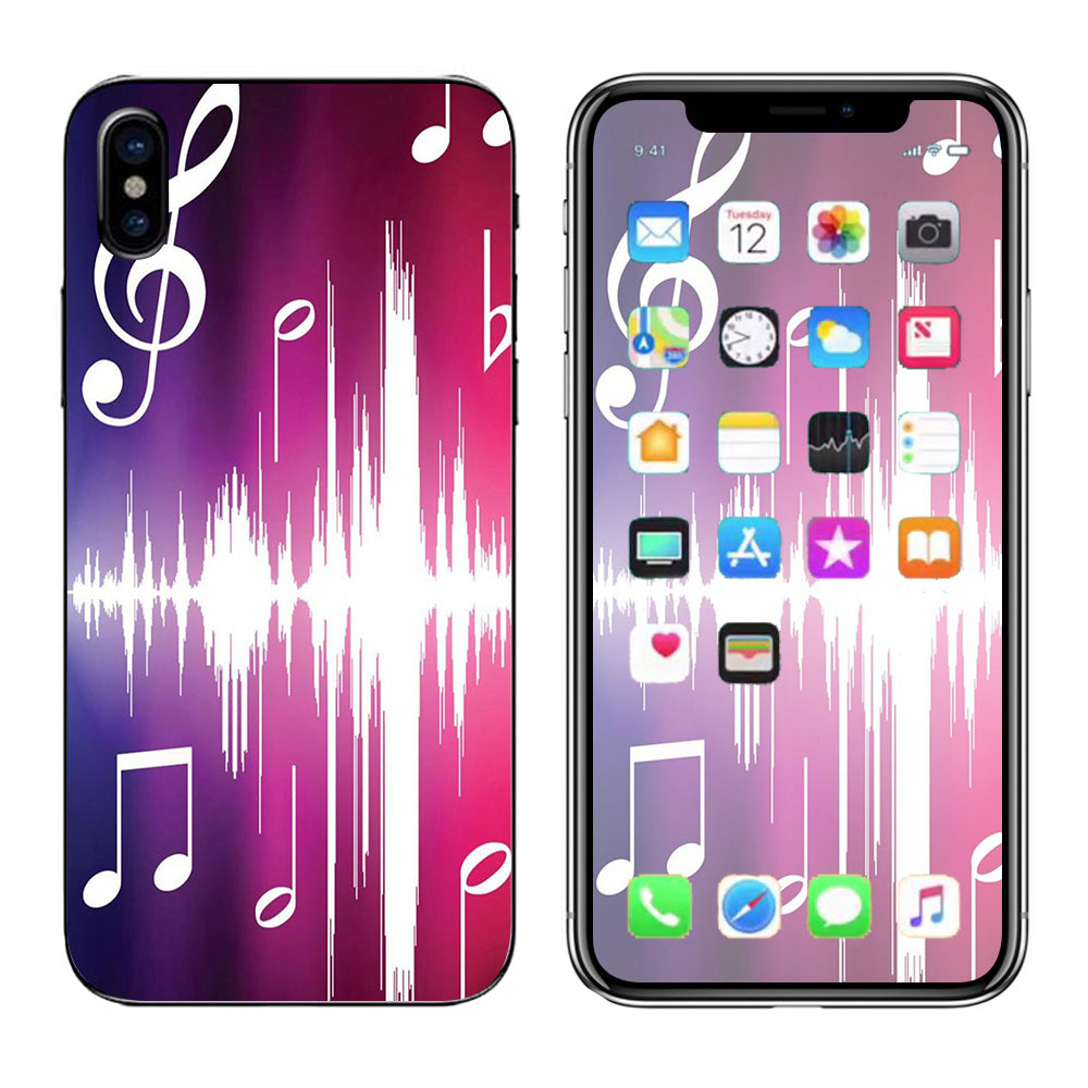  Music Notes Glowing Apple iPhone X Skin