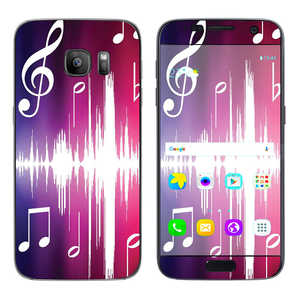  Music Notes Glowing Samsung Galaxy S7 Skin