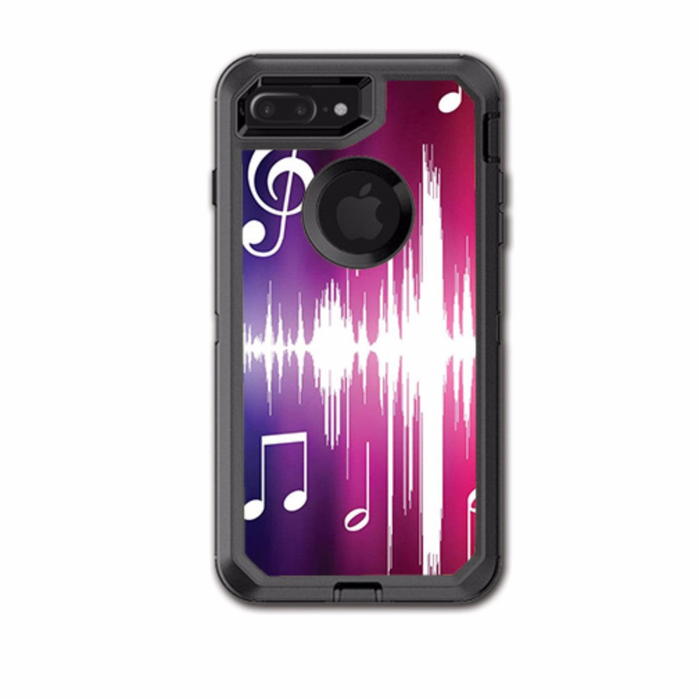  Music Notes Glowing Otterbox Defender iPhone 7+ Plus or iPhone 8+ Plus Skin