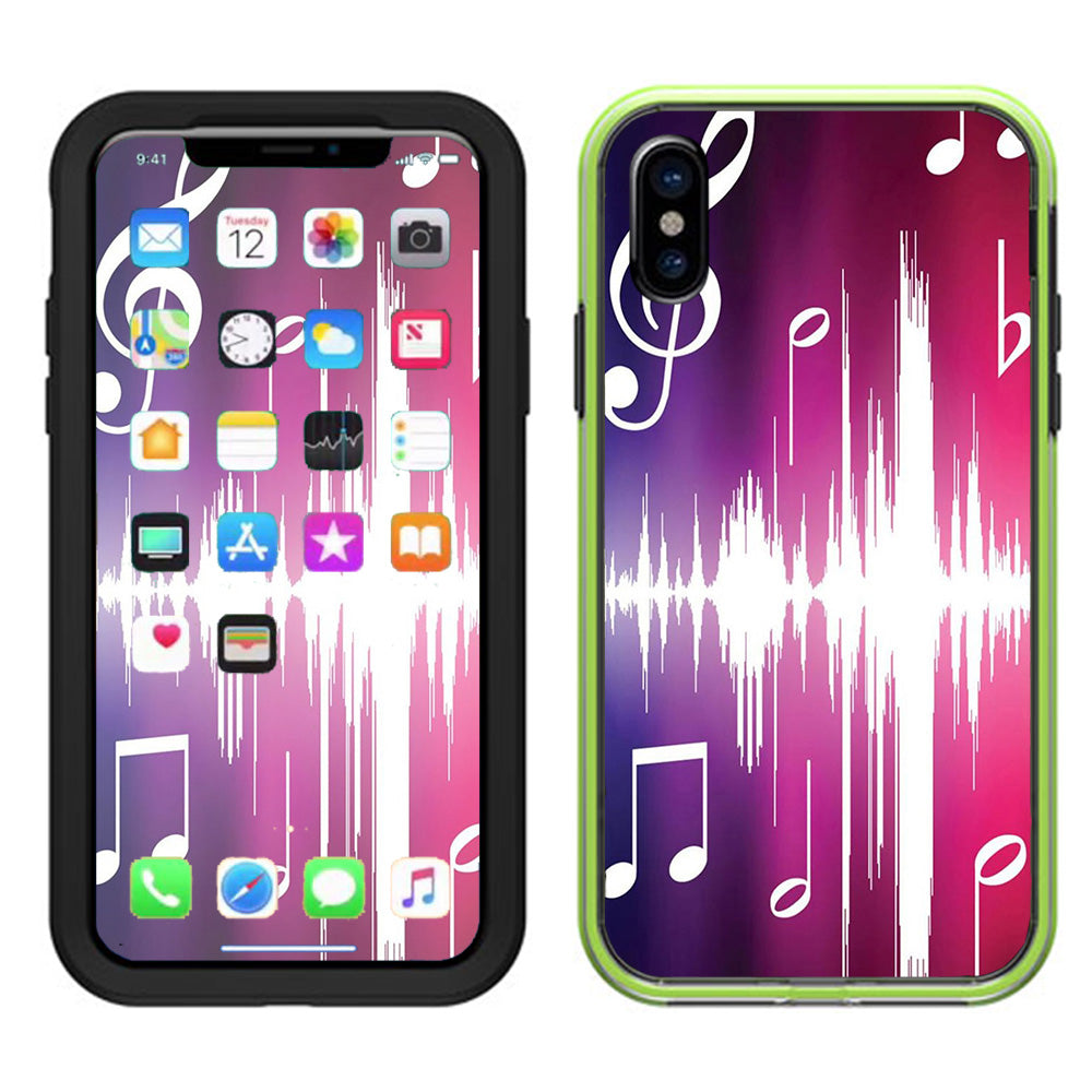  Music Notes Glowing Lifeproof Slam Case iPhone X Skin