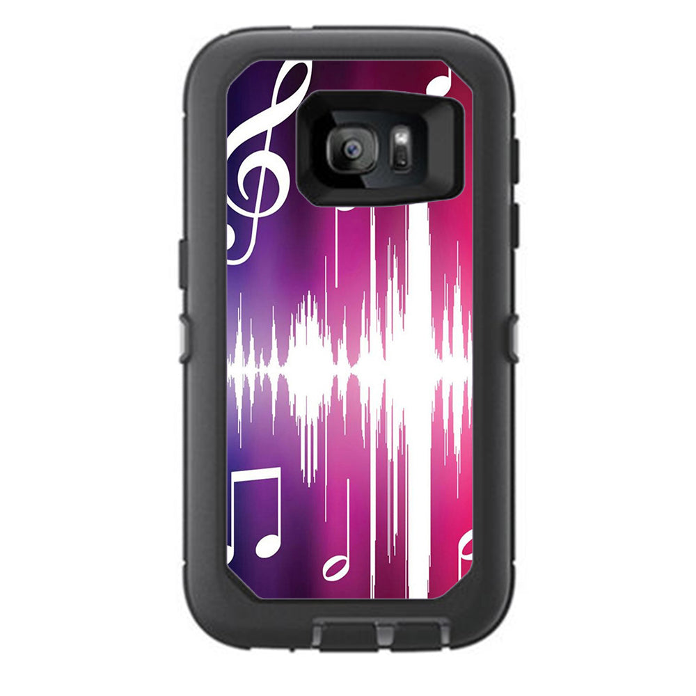  Music Notes Glowing Otterbox Defender Samsung Galaxy S7 Skin