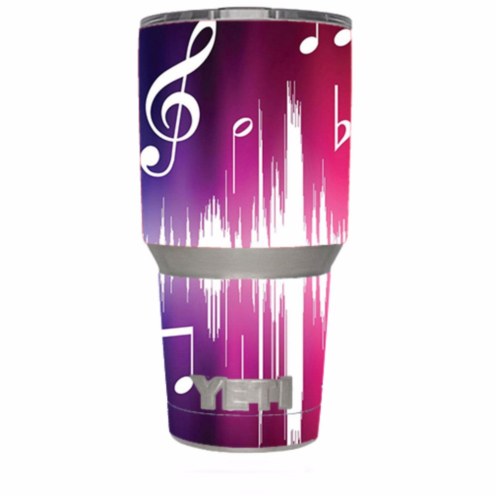  Music Notes Glowing Yeti 30oz Rambler Tumbler Skin