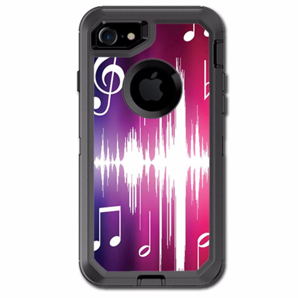  Music Notes Glowing Otterbox Defender iPhone 7 or iPhone 8 Skin