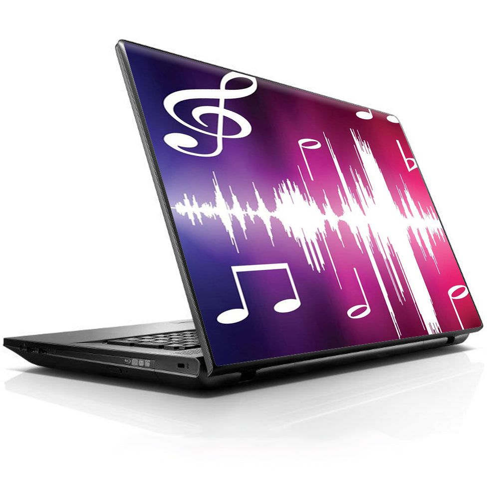  Music Notes Glowing Universal 13 to 16 inch wide laptop Skin