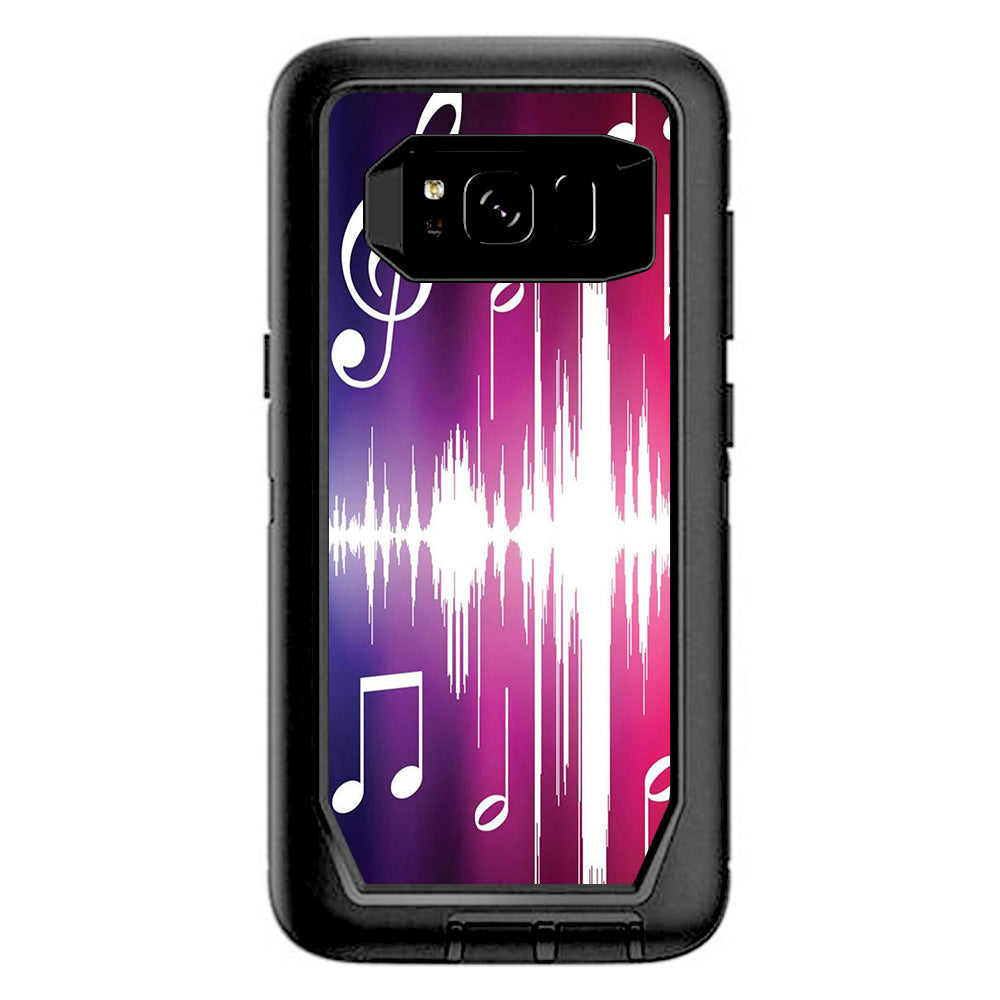  Music Notes Glowing Otterbox Defender Samsung Galaxy S8 Skin