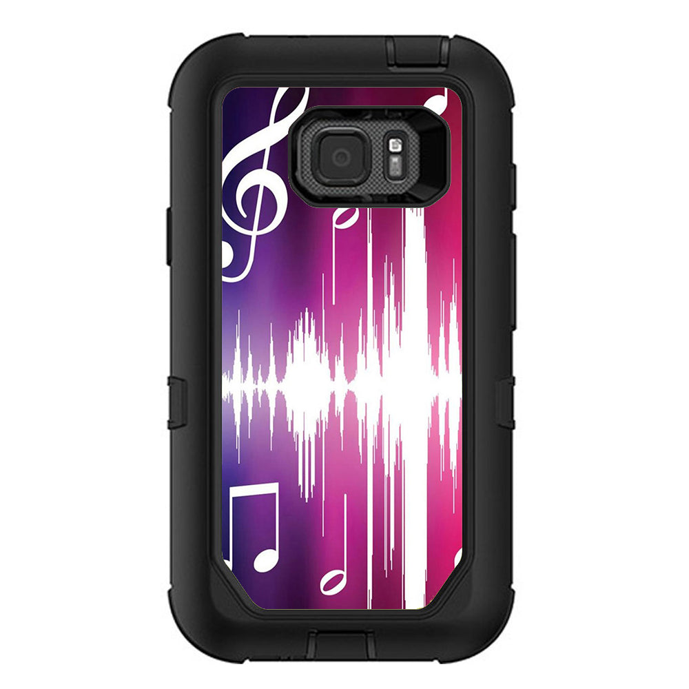  Music Notes Glowing Otterbox Defender Samsung Galaxy S7 Active Skin