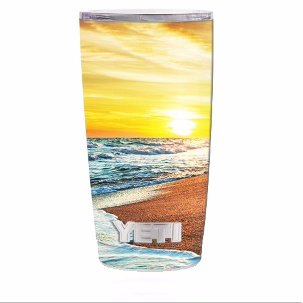  Ocean Sunset Yeti 20oz Rambler Tumbler Skin