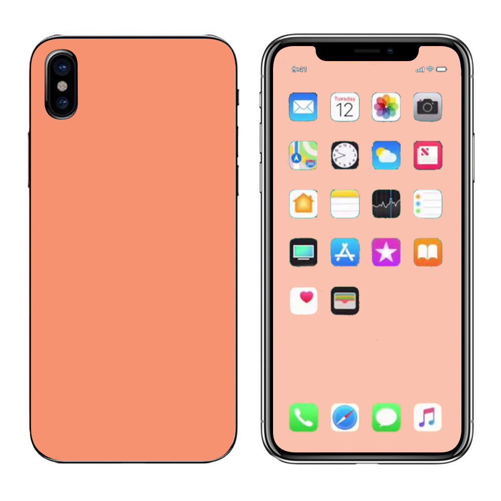  Solid Peach Apple iPhone X Skin