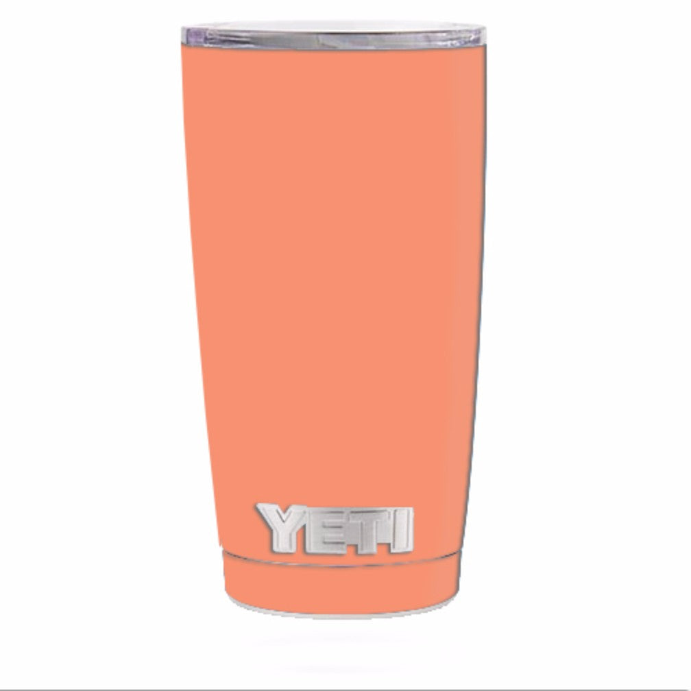  Solid Peach Yeti 20oz Rambler Tumbler Skin