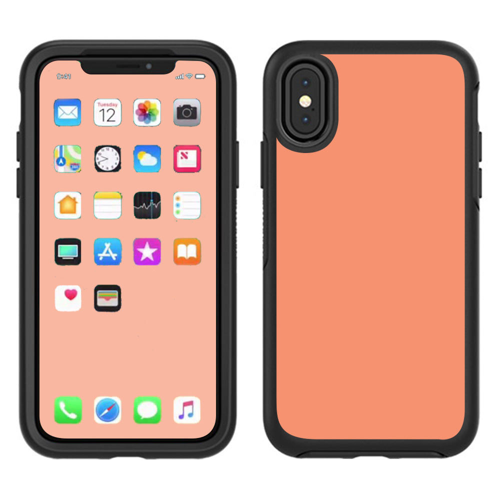  Solid Peach Otterbox Defender Apple iPhone X Skin