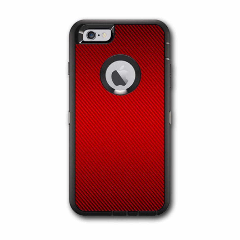  Red Carbon Fiber Graphite Otterbox Defender iPhone 6 PLUS Skin