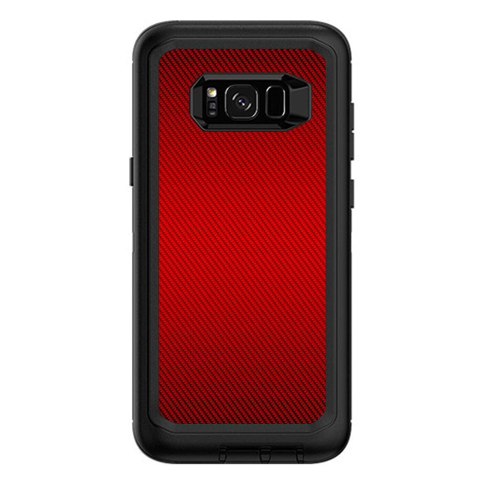  Red Carbon Fiber Graphite Otterbox Defender Samsung Galaxy S8 Plus Skin