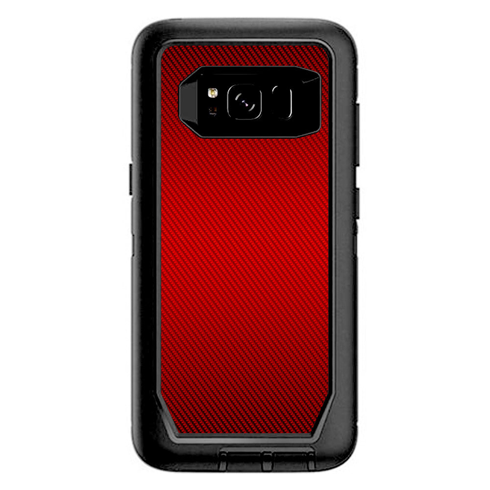  Red Carbon Fiber Graphite Otterbox Defender Samsung Galaxy S8 Skin